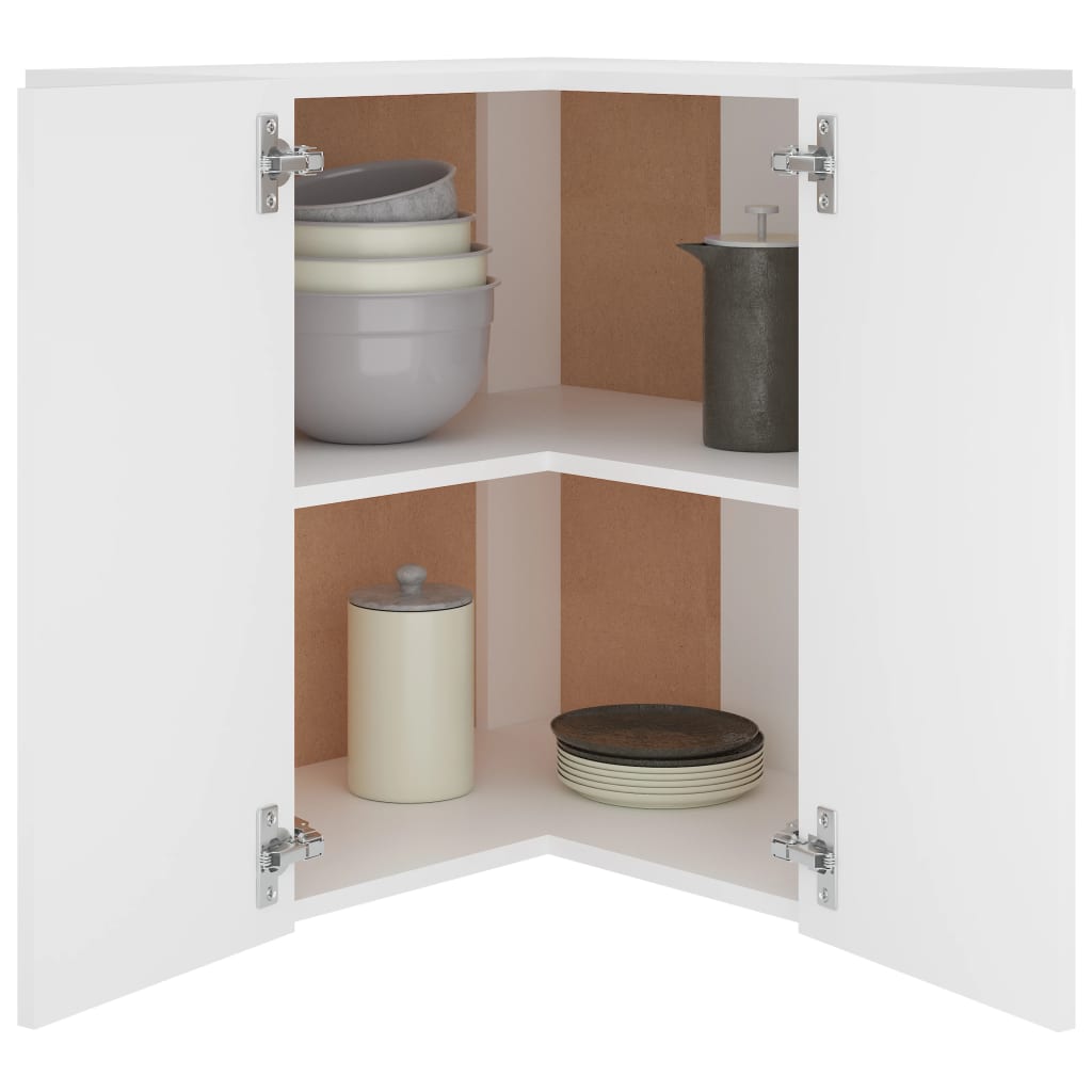 Corner Wall Cabinet White 57x57x60cm | HomeAndLiving
