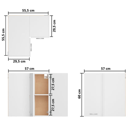 Corner Wall Cabinet White 57x57x60cm | HomeAndLiving