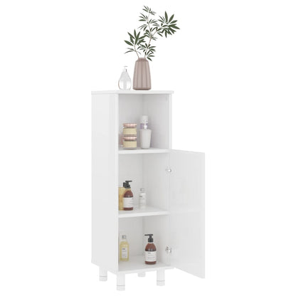 Bathroom Cabinet High Gloss White, Engineered Wood