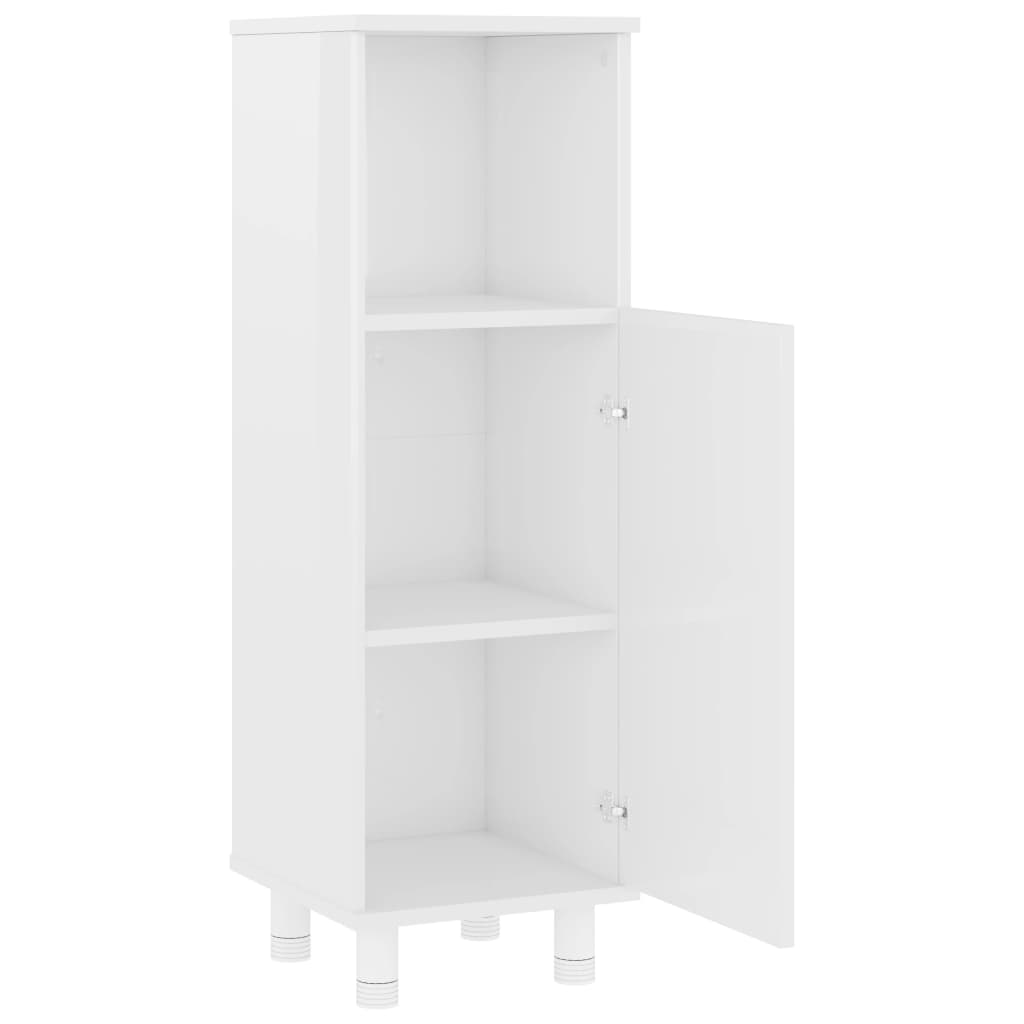 Bathroom Cabinet High Gloss White, Engineered Wood