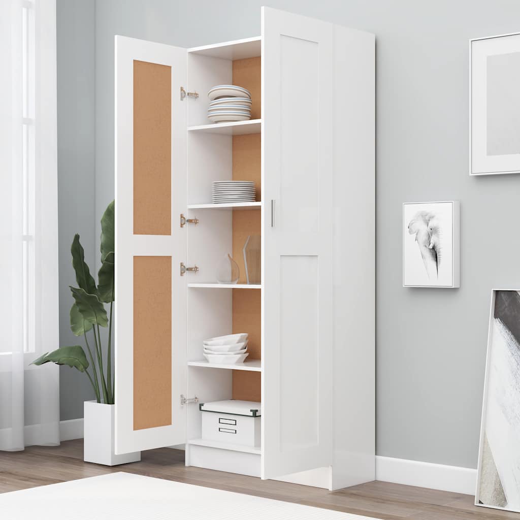 Tall White Bookcase Storage Cabinet 186cm | HomeAndLiving