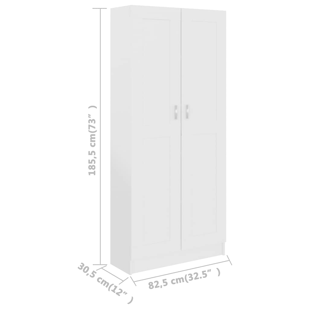 Tall White Bookcase Storage Cabinet 186cm | HomeAndLiving