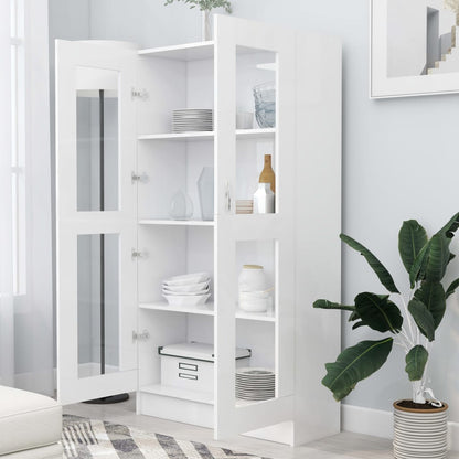Vitrine Cabinet White Engineered Wood