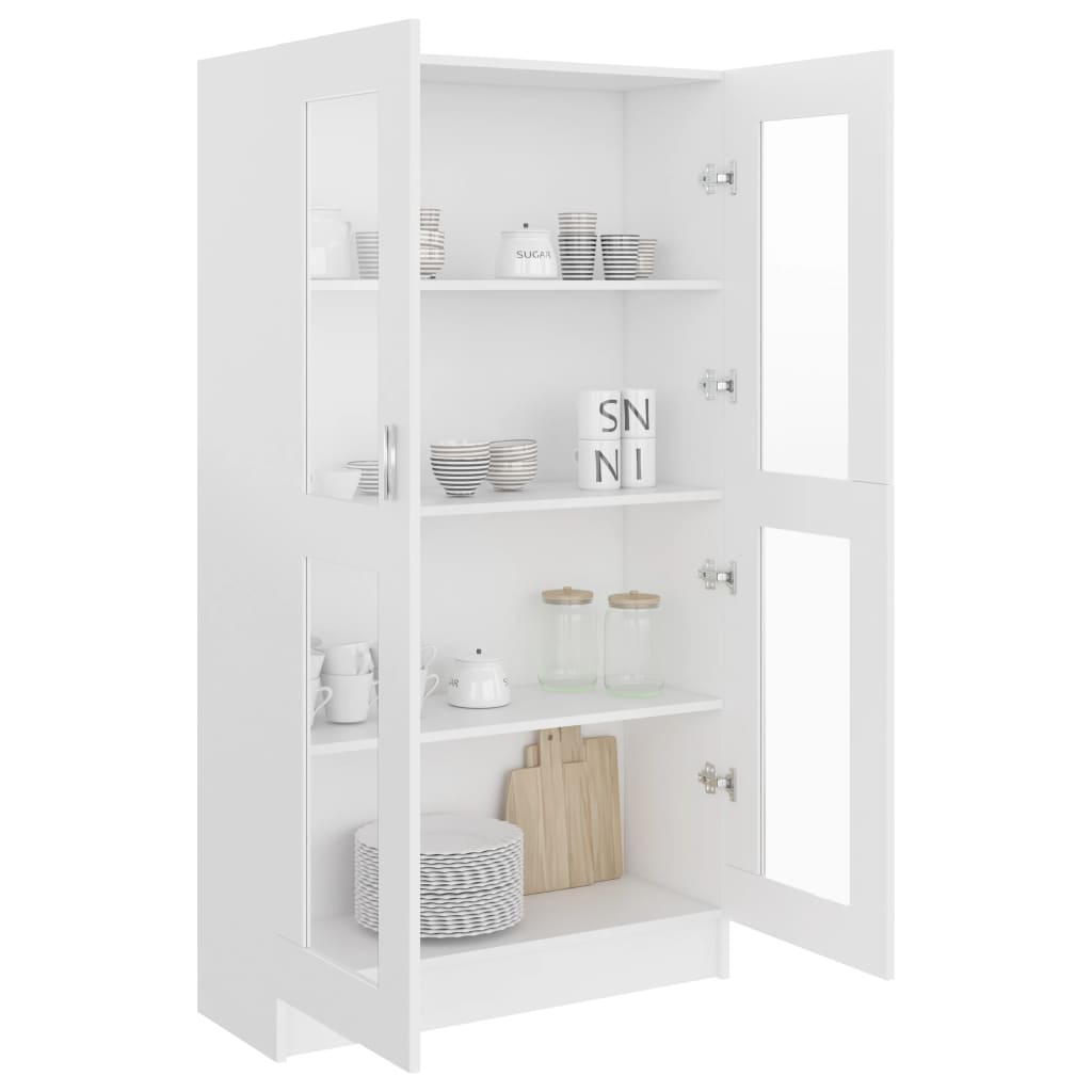 Vitrine Cabinet White Engineered Wood