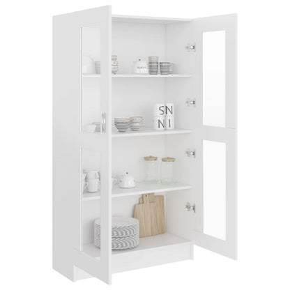 Vitrine Cabinet White Engineered Wood