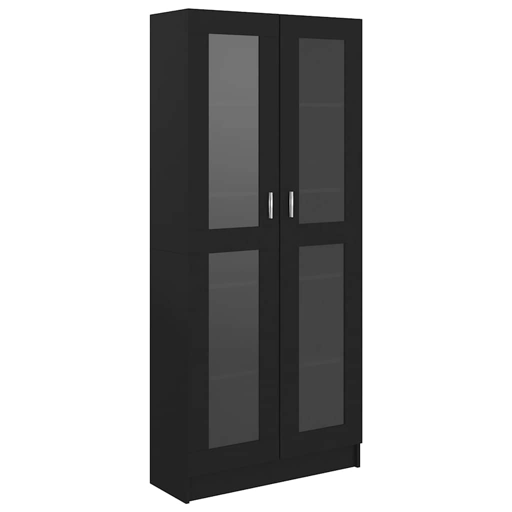 Glass Display Cabinet Black 185cm Tall | HomeAndLiving