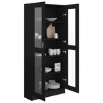 Glass Display Cabinet Black 185cm Tall | HomeAndLiving