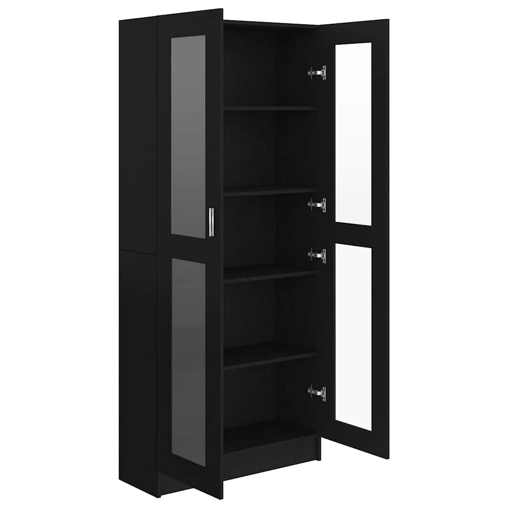 Glass Display Cabinet Black 185cm Tall | HomeAndLiving