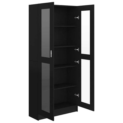 Glass Display Cabinet Black 185cm Tall | HomeAndLiving