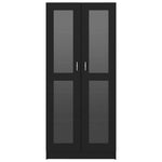 Glass Display Cabinet Black 185cm Tall | HomeAndLiving