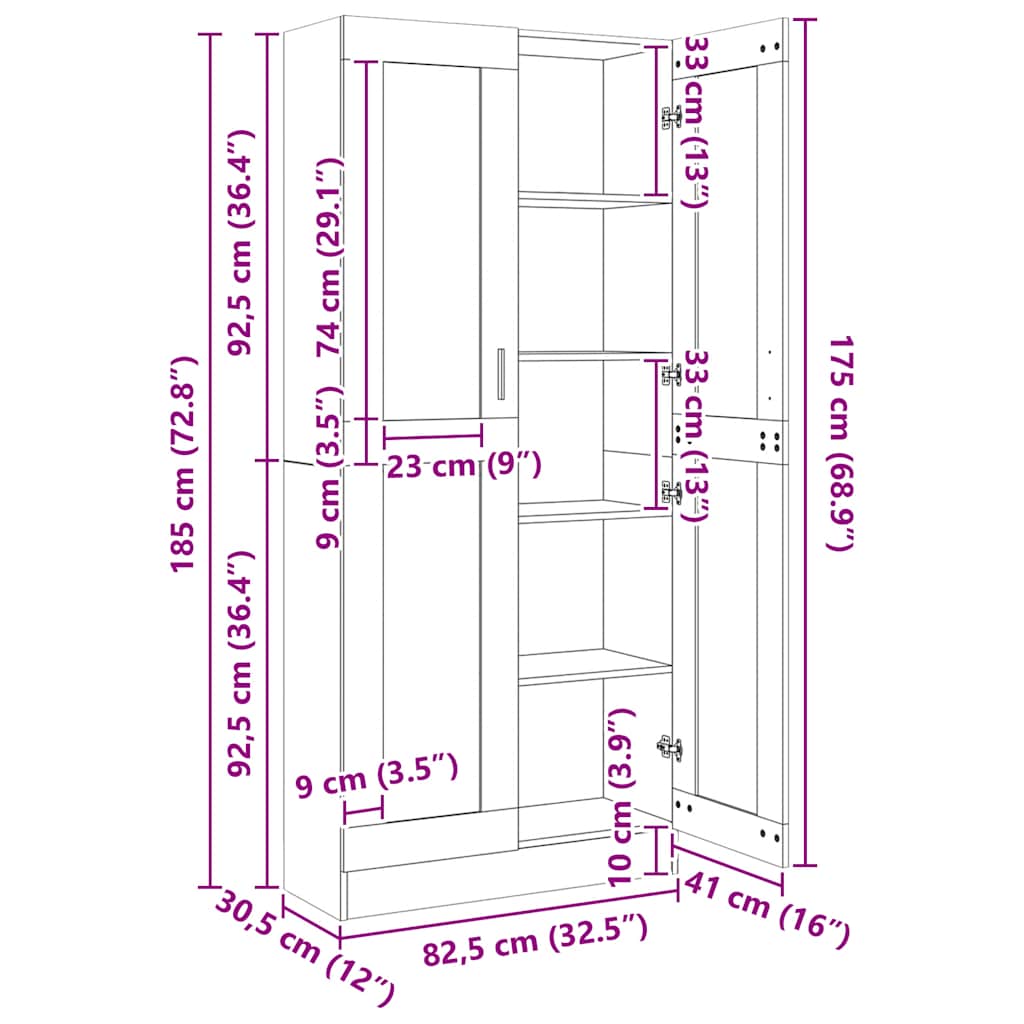 Glass Display Cabinet Black 185cm Tall | HomeAndLiving