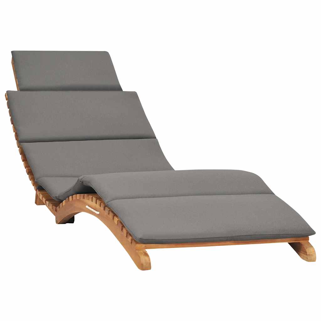 Premium Folding Sun Lounger with Dark Garden Gathering Patio Relax 