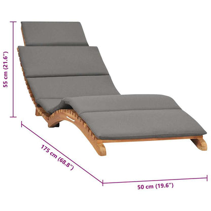 Premium Folding Sun Lounger with Dark Garden Gathering Patio Relax 