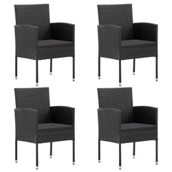 Garden Chairs 4 pcs Poly Rattan Black