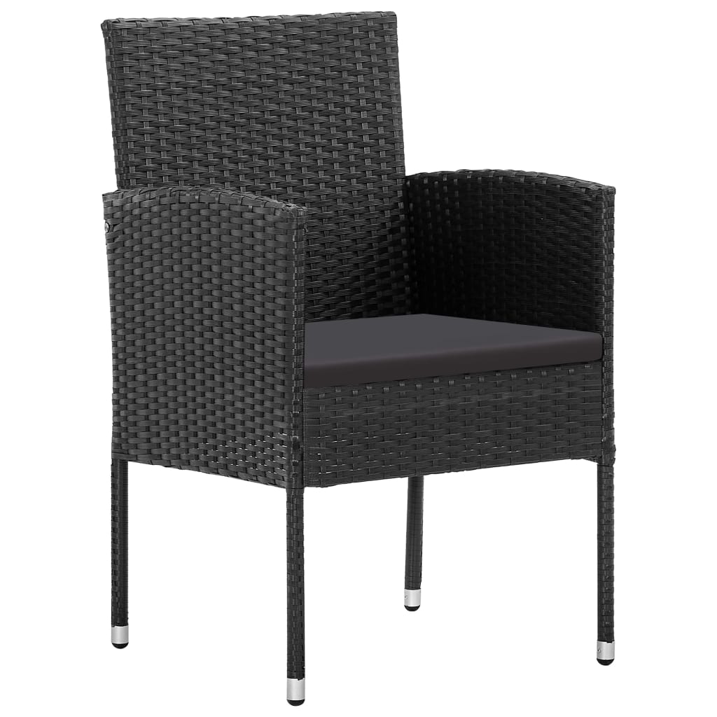 Garden Chairs 4 pcs Poly Rattan Black