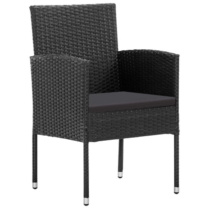 Garden Chairs 4 pcs Poly Rattan Black