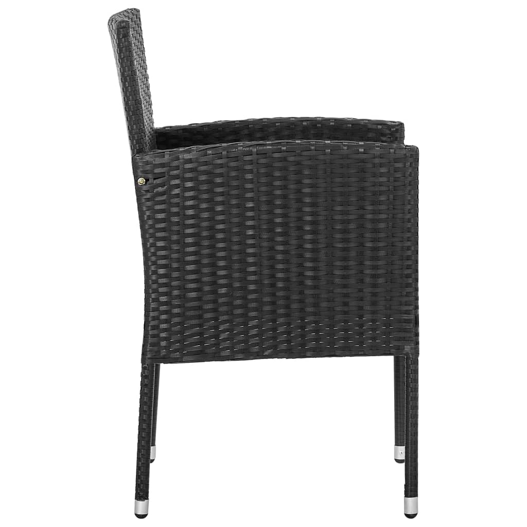 Garden Chairs 4 pcs Poly Rattan Black