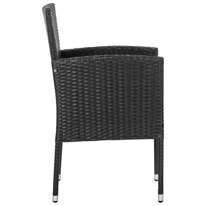 Garden Chairs 4 pcs Poly Rattan Black