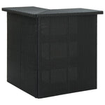 Corner Bar Table Black 100x50x105cm Poly Rattan Outdoor Patio Furniture