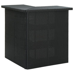 Corner Bar Table Black 100x50x105cm Poly Rattan Outdoor Patio Furniture