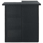 Corner Bar Table Black 100x50x105cm Poly Rattan Outdoor Patio Furniture