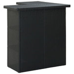 Corner Bar Table Black 100x50x105cm Poly Rattan Outdoor Patio Furniture