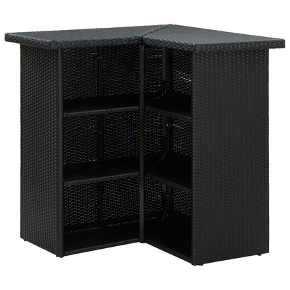 Corner Bar Table Black 100x50x105cm Poly Rattan Outdoor Patio Furniture