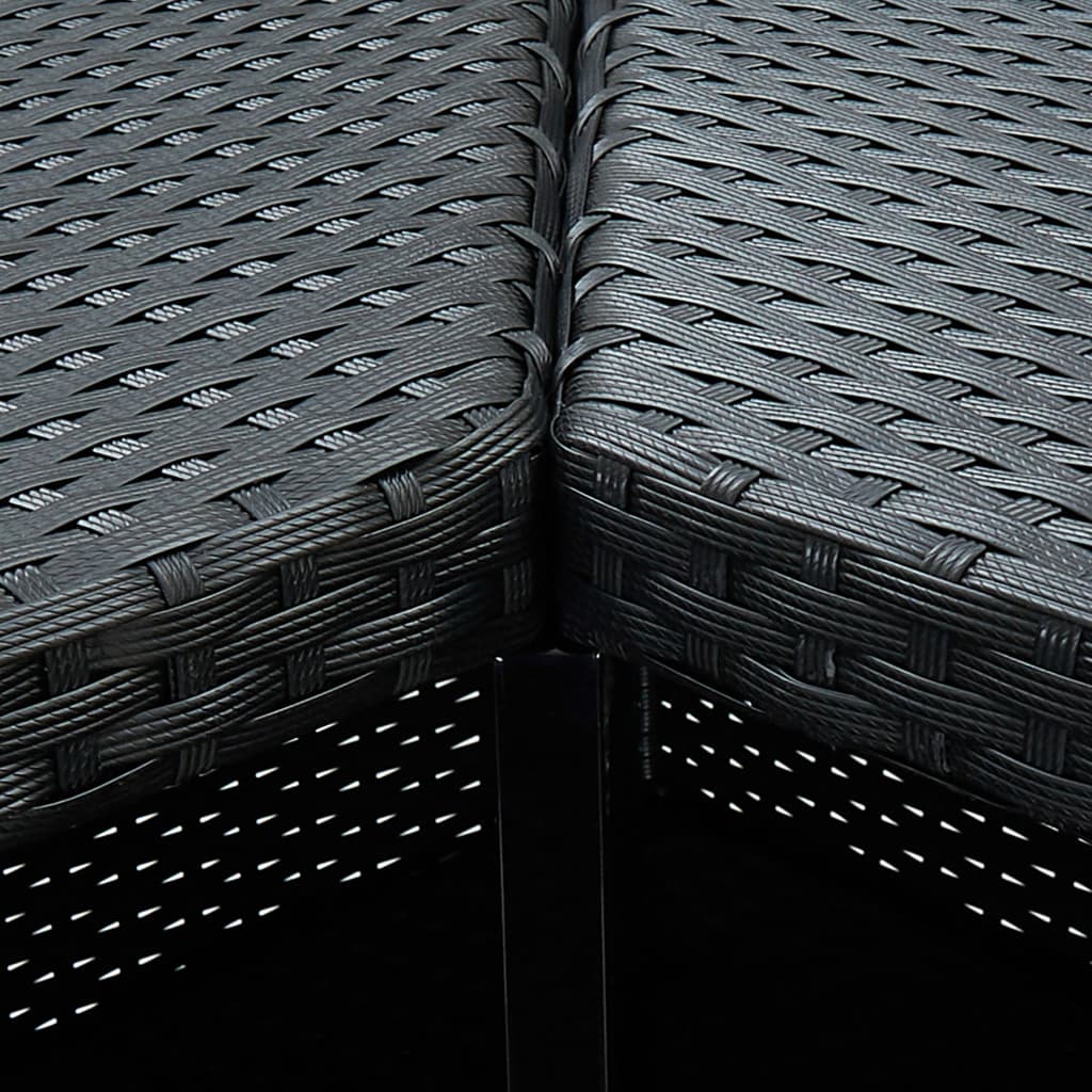 Corner Bar Table Black 100x50x105cm Poly Rattan Outdoor Patio Furniture