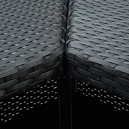 Corner Bar Table Black 100x50x105cm Poly Rattan Outdoor Patio Furniture
