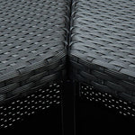 Corner Bar Table Black 100x50x105cm Poly Rattan Outdoor Patio Furniture