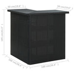 Corner Bar Table Black 100x50x105cm Poly Rattan Outdoor Patio Furniture