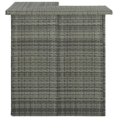 Outdoor Grey Corner Bar Table Poly Rattan 100x50x105cm Patio