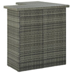 Outdoor Grey Corner Bar Table Poly Rattan 100x50x105cm Patio