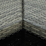 Outdoor Grey Corner Bar Table Poly Rattan 100x50x105cm Patio