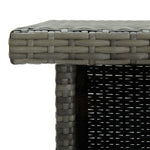 Outdoor Grey Corner Bar Table Poly Rattan 100x50x105cm Patio