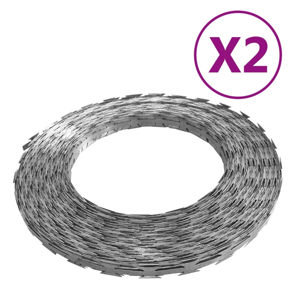 Razor Wire Galvanised Steel 100m 2 Pack | HomeAndLiving