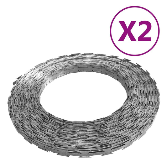 Razor Wire Galvanised Steel 100m 2 Pack | HomeAndLiving