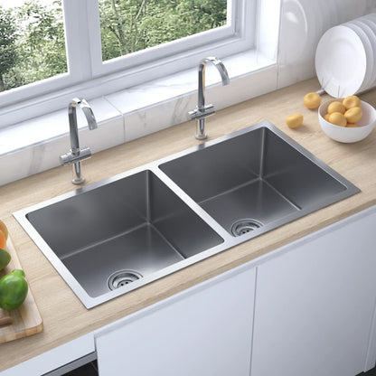 Stainless Steel Kitchen Sink Silver 5x44x20cm