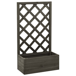 Garden Trellis Planter Grey Solid Firwood
