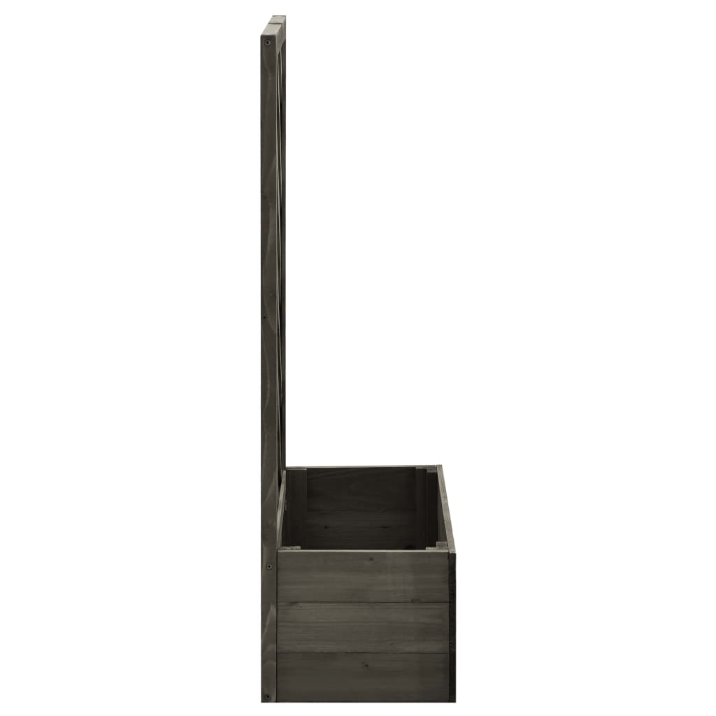 Garden Trellis Planter Grey Solid Firwood