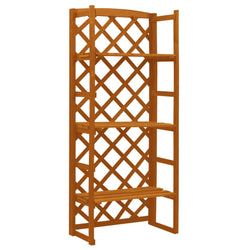Plant Stand with Trellis Orange Solid Firwood
