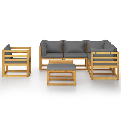 8-Piece Garden Lounge Set with Cushion Solid Acacia Wood