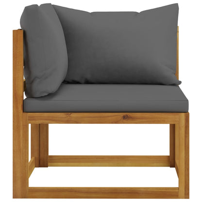 6 Piece Garden Lounge Set with Cushion Solid Acacia Wood - 68×68×29cm