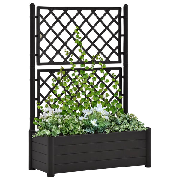  Garden Planter with Trellis PP Anthracite