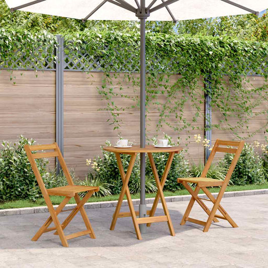 Folding Garden Table Solid Acacia Wood - 70×75cm