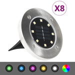 Solar Ground Lights 8 pcs LED Lights RGB Colour