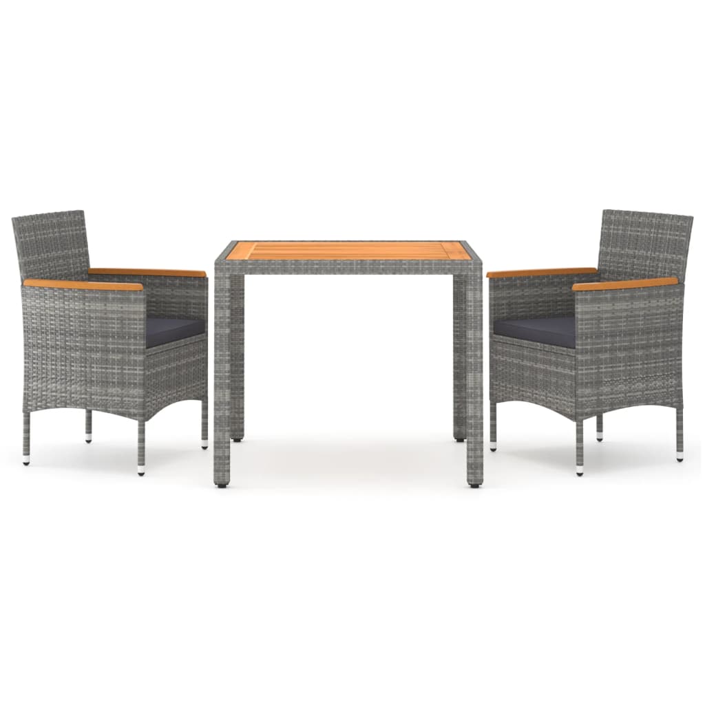 Minimalist 3 Piece Garden Dining Set Indoor Outdoor Use Boho 