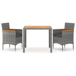 Minimalist 3 Piece Garden Dining Set Indoor Outdoor Use Boho
