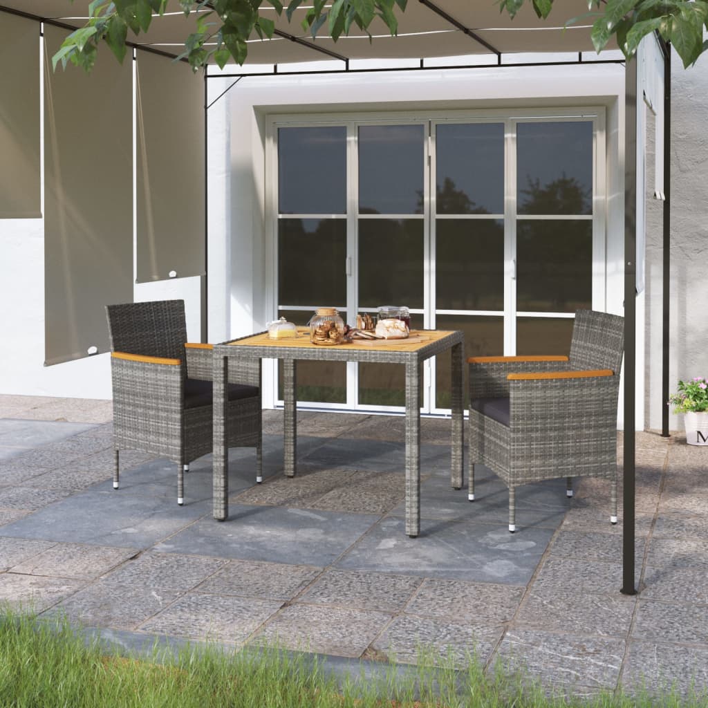 Minimalist 3 Piece Garden Dining Set Indoor Outdoor Use Boho 