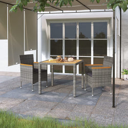 Minimalist 3 Piece Garden Dining Set Indoor Outdoor Use Boho 